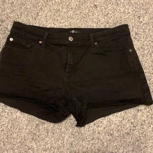 7 For All Mankind Black Jean Shorts
